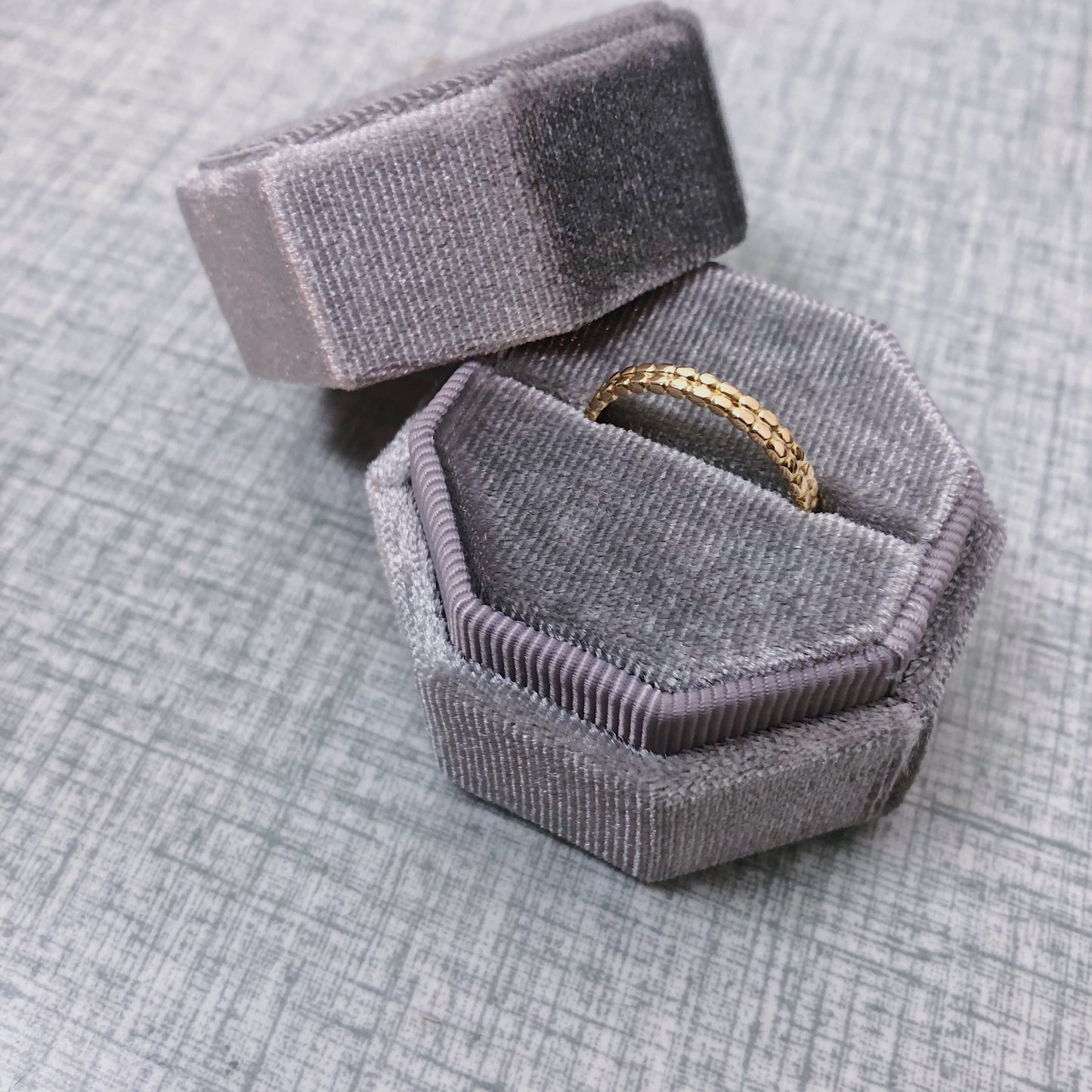 GRANULA - dubbelring 18k rödguld